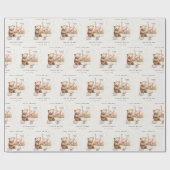 可愛い地元で育ったテディフローラカート赤ちゃんシャワー ラッピングペーパー (フラット)