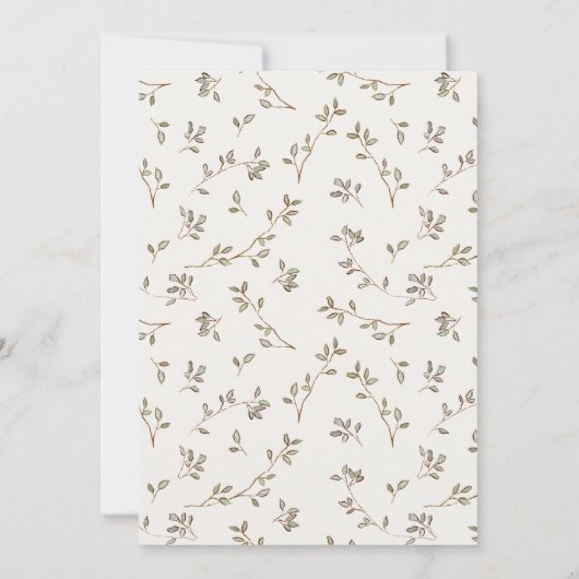 可愛い地元で育ったテディフローラカート赤ちゃんシャワー 招待状 (裏面)