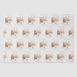 可愛い地元で育ったテディフローラカート赤ちゃんシャワー 薄葉紙