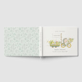 可愛い地元で育ったハリネズミのフローラバイクベビーシャワー ゲストブック (全面)