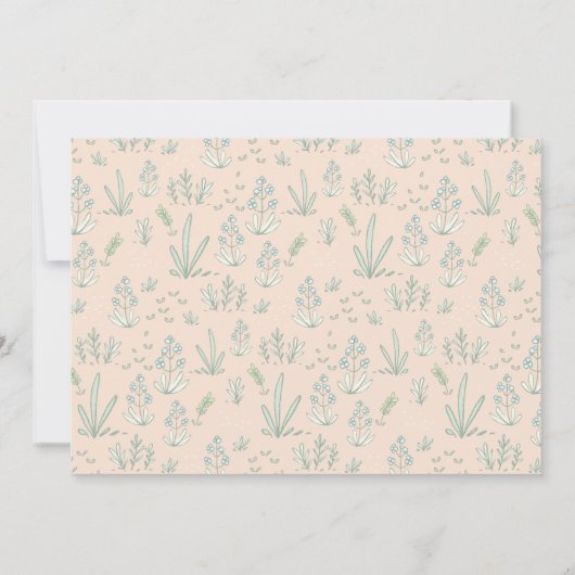 可愛い地元で育ったハリネズミのフローラバイクベビーシャワー サンキューカード (裏面)