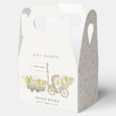 可愛い地元で育ったハリネズミのフローラバイクベビーシャワー フェイバーボックス (オープン)