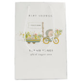 可愛い地元で育ったハリネズミのフローラバイクベビーシャワー ミディアムペーパーバッグ (正面)