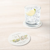 可愛い地元で育ったハリネズミのフローラバイクベビーシャワー ラウンドペーパーコースター (インサイチュ)