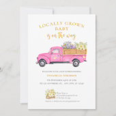 可愛い地元で育った水彩ベビーシャワー 招待状 (正面)