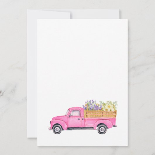 可愛い地元で育った水彩ベビーシャワー 招待状 (裏面)