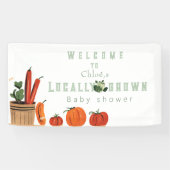 可愛い地元で育った農家市場の赤ちゃんシャワー 横断幕 (横)