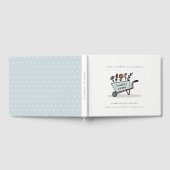 可愛い地元で育った青いフローラカート赤ちゃんシャワー ゲストブック (全面)