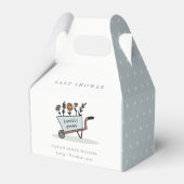 可愛い地元で育った青いフローラカート赤ちゃんシャワー フェイバーボックス (裏面サイド)