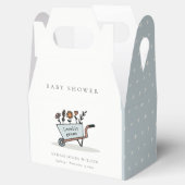 可愛い地元で育った青いフローラカート赤ちゃんシャワー フェイバーボックス (オープン)