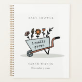 可愛い地元で育った青いフローラカート赤ちゃんシャワー プランナー手帳 (正面)