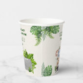 可愛い地球に優しかわいいグリーンワイルドサファリ動物 紙コップ (右)