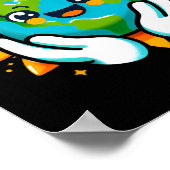 可愛い地球の日よちよち歩きの男の子の女の子ハッピーアース ポスター (角)