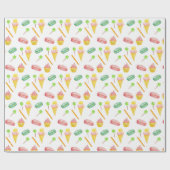 可愛い夏キャンディ水のカラーパターン ラッピングペーパー (フラット)