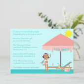 可愛い夏期プールパーティー5時間365日の招待 招待状 (スタンド正面)