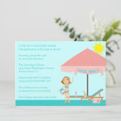 可愛い夏期プールパーティー5時間365日の招待 招待状 (スタンド正面)