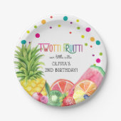 可愛い夏TWO-ttiフルーツ第2誕生日 ペーパープレート (正面)
