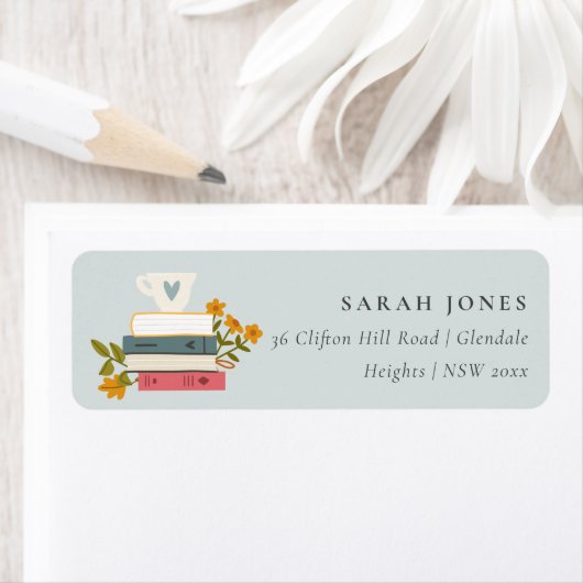 可愛い夕暮れ積みストーリーブックフローラアドレス ラベル (インサイチュ)