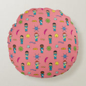 可愛い多文化生殖ファイティングドキュメントとナース ラウンドクッション (正面)