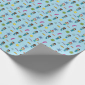 可愛い多文化生殖ファイティングドキュメントとナース ラッピングペーパー (角)