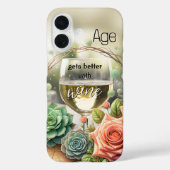 可愛い夢のようなおしゃれな花柄の白ワインのスマホケース Case-Mate iPhoneケース (裏面)