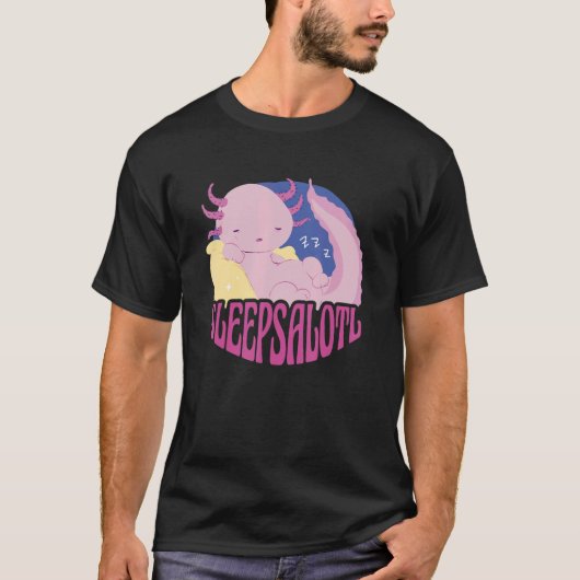 可愛い夢を見るAxolotlを眠る Tシャツ (正面)