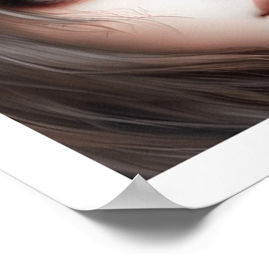 可愛い大きな目の女の子の男の子トドルズモダンアート9 ポスター (角)