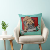 可愛い大きな骨のパグ クッション (椅子)