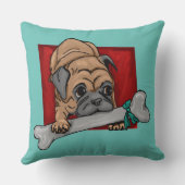 可愛い大きな骨のパグ クッション (裏面)