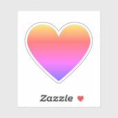 可愛い大きカラフルグラデーションハート シール (シート)