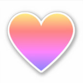 可愛い大きカラフルグラデーションハート シール (正面)