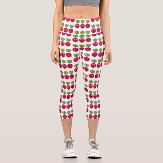 可愛い大根がトリオの漫画野菜を歌う カプリレギンス (正面)