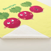 可愛い大根がトリオの漫画野菜を歌う シェルパブランケット (3/4)