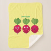 可愛い大根がトリオの漫画野菜を歌う シェルパブランケット (正面)