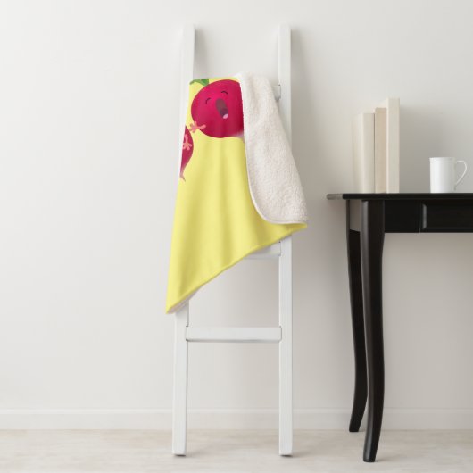 可愛い大根がトリオの漫画野菜を歌う シェルパブランケット (インサイチュ)