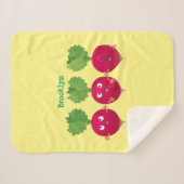 可愛い大根がトリオの漫画野菜を歌う シェルパブランケット (正面(横))