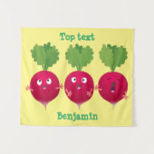 可愛い大根がトリオの漫画野菜を歌う タペストリー (正面(横))