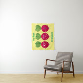 可愛い大根がトリオの漫画野菜を歌う タペストリー (インサイチュ)