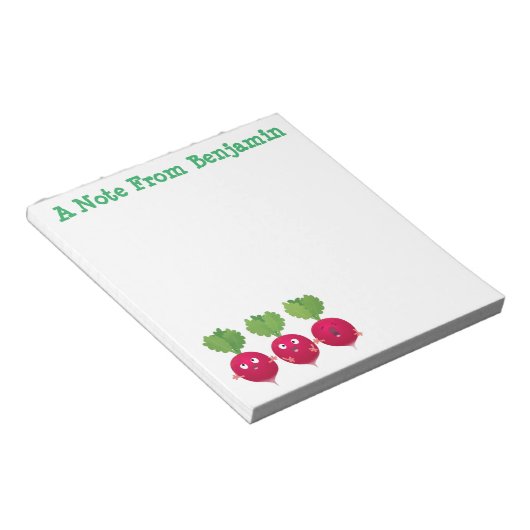 可愛い大根がトリオの漫画野菜を歌う ノートパッド (アングル)