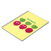 可愛い大根がトリオの漫画野菜を歌う ノートブック (左側)