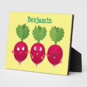 可愛い大根がトリオの漫画野菜を歌う フォトプラーク (側面)