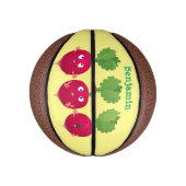 可愛い大根がトリオの漫画野菜を歌う ミニバスケットボール (縦)