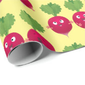 可愛い大根がトリオの漫画野菜を歌う ラッピングペーパー (ロールコーナー)