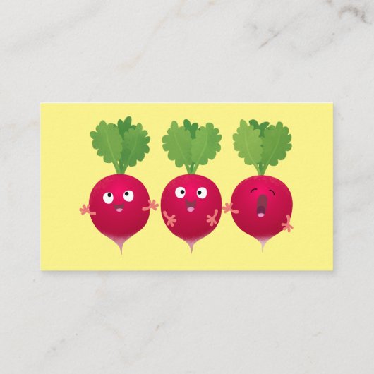 可愛い大根がトリオの漫画野菜を歌う 名刺 (裏面)