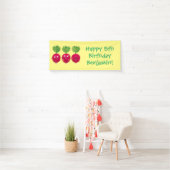 可愛い大根がトリオの漫画野菜を歌う 横断幕 (インサイチュ)