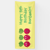 可愛い大根がトリオの漫画野菜を歌う 横断幕 (縦)