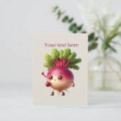 可愛い大根好きの文字 ポストカード (スタンド正面)