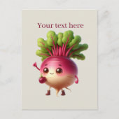 可愛い大根好きの文字 ポストカード (正面)