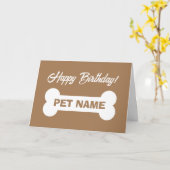 可愛い大骨の愛犬のハッピーバースデーカード カード (黄色い花)