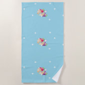 可愛い天使が青い ビーチタオル (正面)
